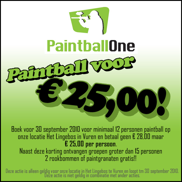 Paintball One actie september